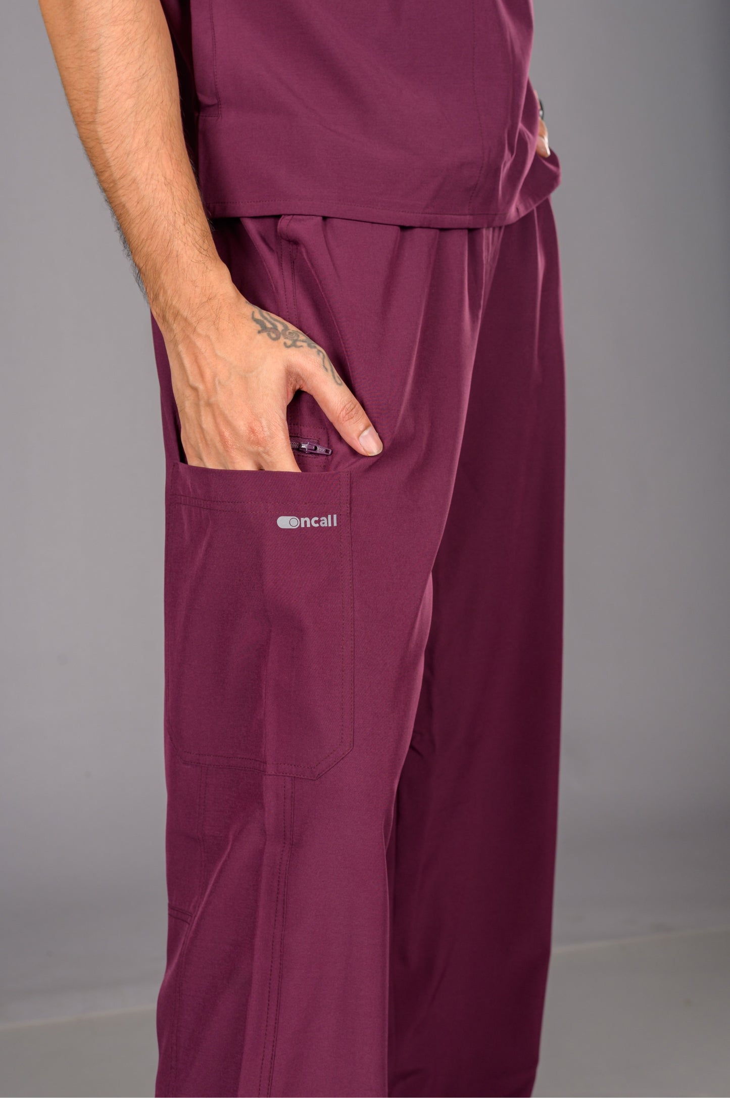 Marvelous Maroon Scrub Set Men