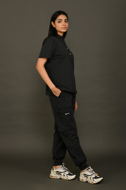 Sports Navy Blue Scrub Set Women