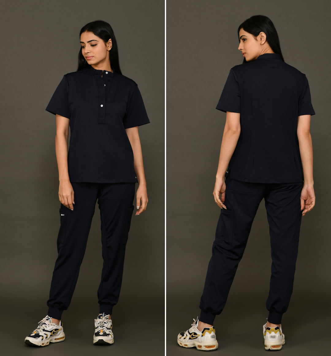 Sports Navy Blue Scrub Set Women