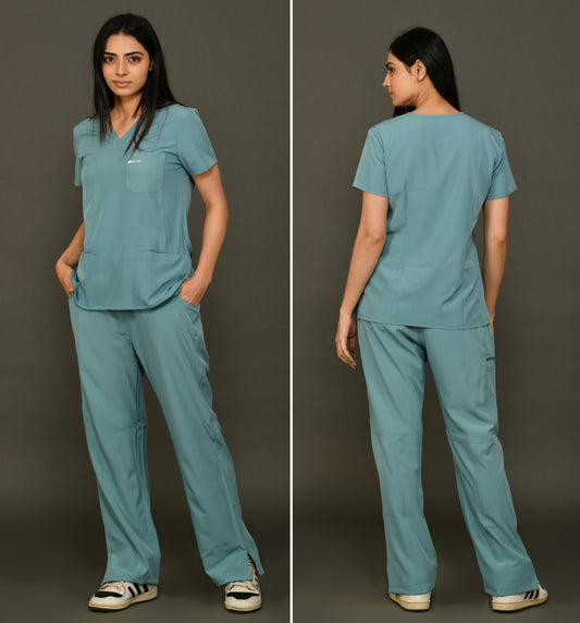 Teal blue Scrub Set Women